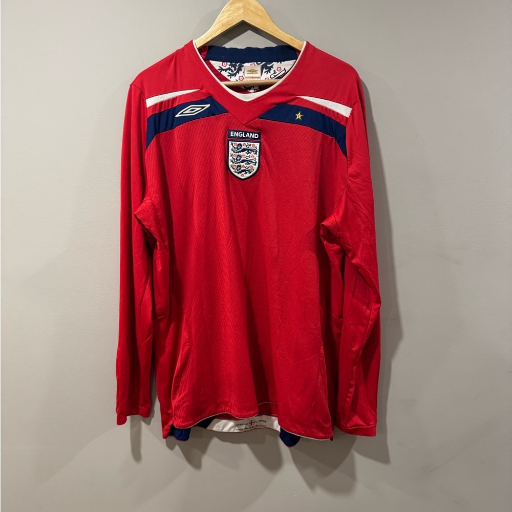 Umbro England 2008-2010 Long Sleeve Home Football Soccer Jersey